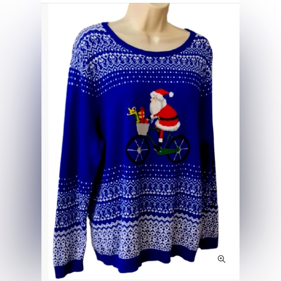 Lands' End Sweaters - NWT Land’s End Women’s Long Sleeve Santa Claus Sweater L